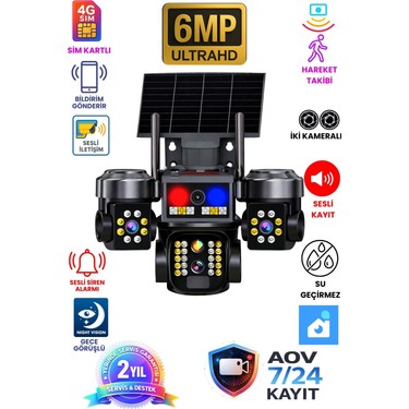 caméra de surveillance solaire sans fil à triple objectif