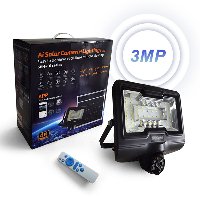 Caméra solaire + Éclairage LED 2-en-1