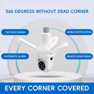  caméra de surveillance Wi-Fi intelligente 2-en-1 avec ampoule LED