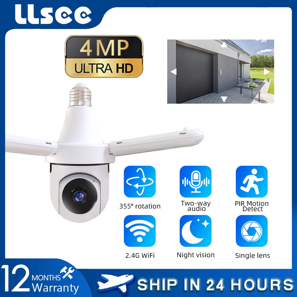  caméra de surveillance Wi-Fi intelligente 2-en-1 avec ampoule LED
