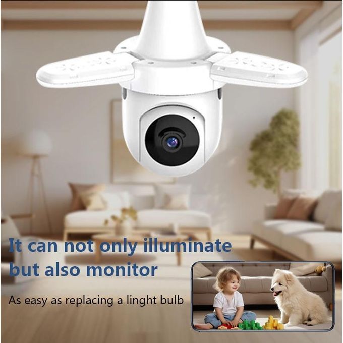  caméra de surveillance Wi-Fi intelligente 2-en-1 avec ampoule LED